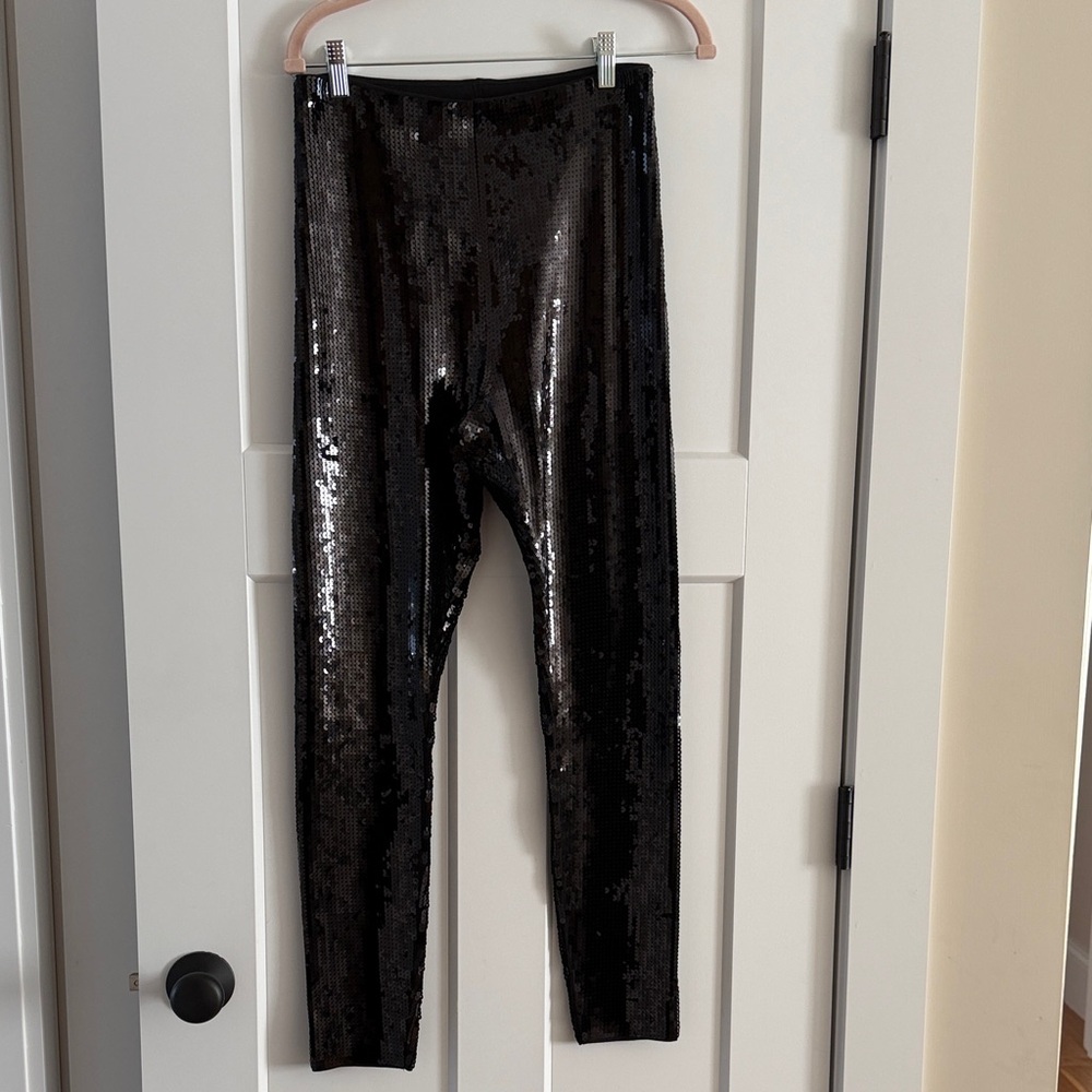 Express Black Sequin Skinny Pants
